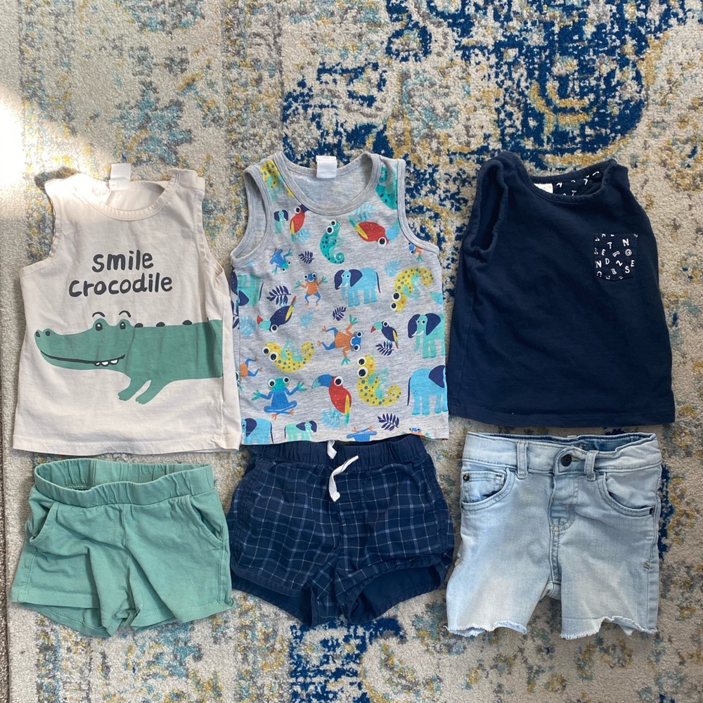 Gently used H&M summer shorts tank bundle